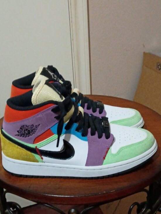 Jordan Shoes - Nike Air Jordan 1 Mid SE Shoes Womens Size 7.5 Lightbulb Multicolor CW1140-100